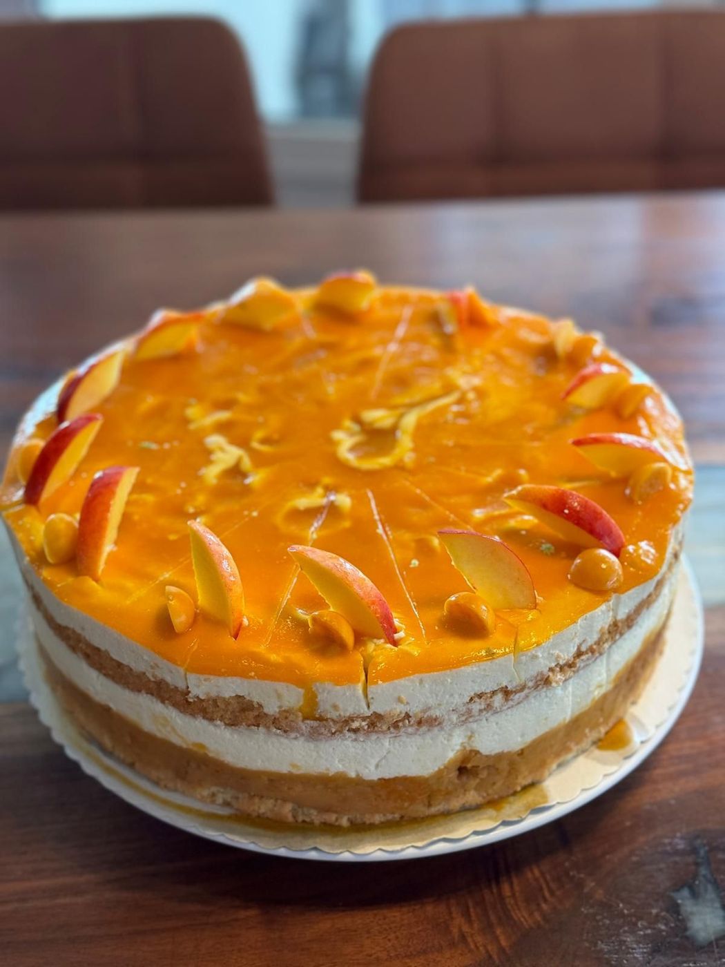 Pfirsich-Mango-Torte